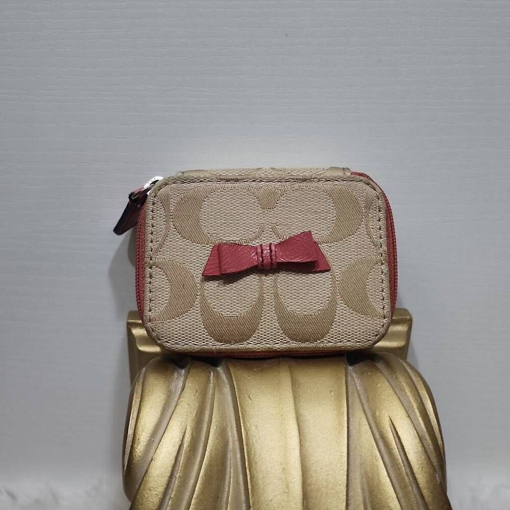 Coach signature canvas pill case with free matching wallet